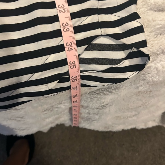H&M Shift  Y2K Shift Dress White with Black Stripes Sz 14 - Picture 9 of 9